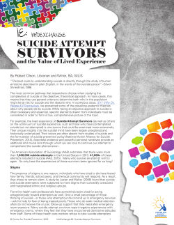 Suicide Attempt Survivors - Centre for Suicide Prevention