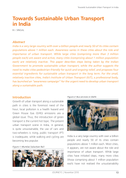 Towards Sustainable Urban Transport in India