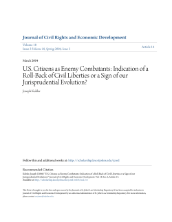 US Citizens as Enemy Combatants: Indication of a Roll