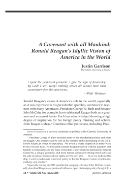 A Covenant with all Mankind: Ronald Reagan`s Idyllic Vision of
