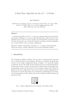 A Real-Time Algorithm for the (n2 &minus; 1)