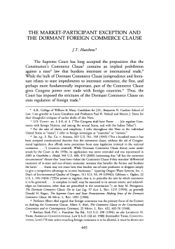 the market-participant exception and the dormant foreign commerce