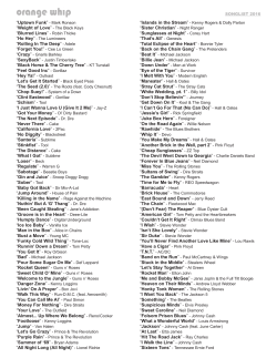 Orange Whip songlist..