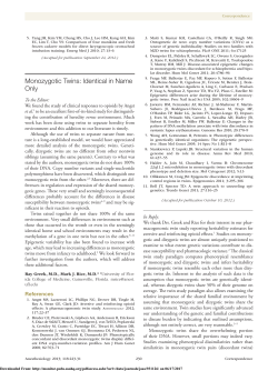 Monozygotic Twins Identical in Name Only