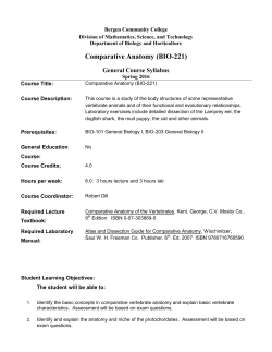 Comparative Anatomy (BIO-221)