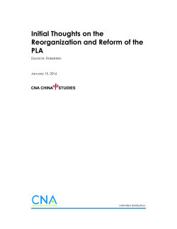 Initial Thoughts on the Reorganization and Reform of the PLA