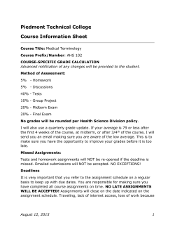 Piedmont Technical College Course Information Sheet
