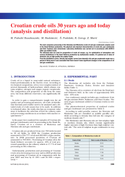 Croatian crude oils 30 years ago and today (analysis and distillation)