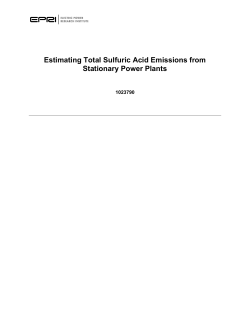 Estimating Total Sulfuric Acid Emissions from Stationary Power Plants