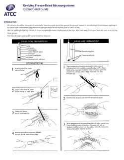 Reviving Freeze-Dried Microorganisms Instructional Guide