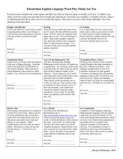 Elizabethan English Language Word Play Think