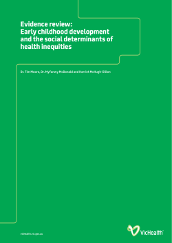 Evidence review: Early childhood development and the social