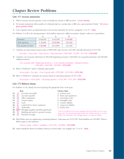 Chapter Review Problems