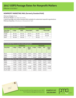 2017 USPS Postage Rates for Nonprofit Mailers