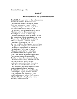 Dramatic Monologue - Man