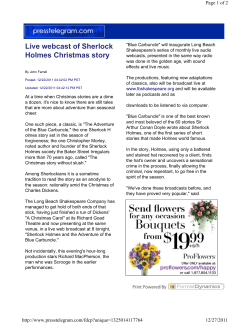 Live webcast of Sherlock Holmes Christmas story