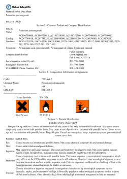 Material Safety Data Sheet Potassium permanganate MSDS# 19520