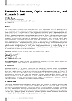 Renewable Resources, Capital Accumulation, and Economic