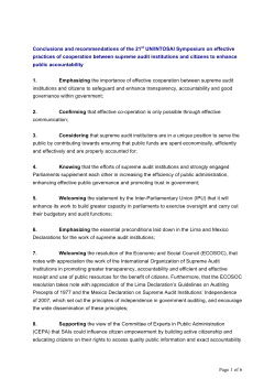 Conclusions and recommendations - United Nations Information