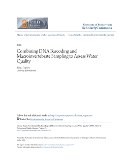 Combining DNA Barcoding and Macroinvertebrate Sampling to