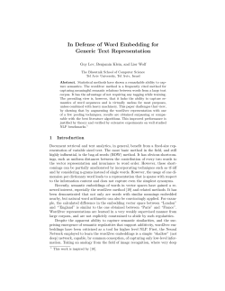 In Defense of Word Embedding for Generic Text Representation