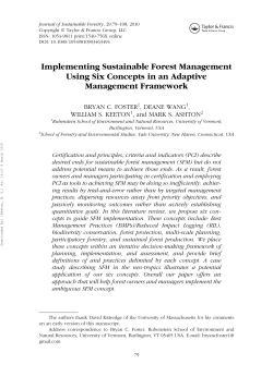 Implementing Sustainable Forest Management Using Six Concepts