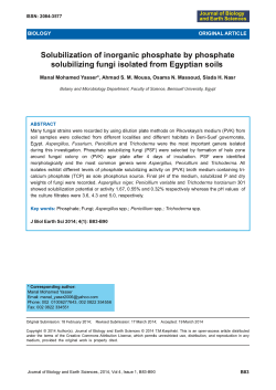 Solubilization of inorganic phosphate by phosphate