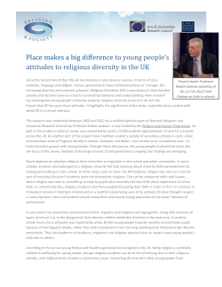 Young People`s Attitudes to Religious Diversity