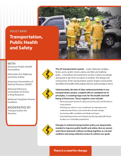 Policy Brief: Transportation, Public Health and Safety