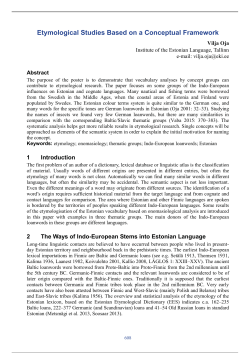 Etymological Studies Based on a Conceptual Framework