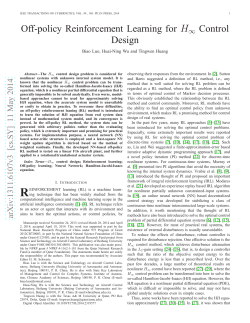 Off-policy Reinforcement Learning for H