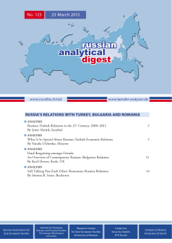 Russian Analytical Digest No 125