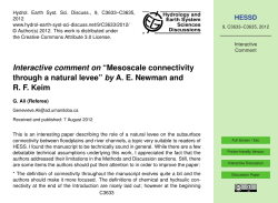 Interactive comment on &ldquo;Mesoscale connectivity through a natural