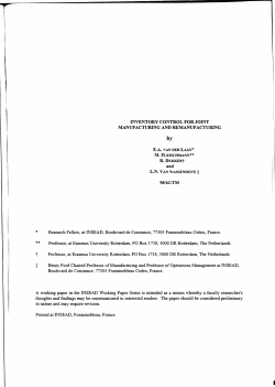 INVENTORY CONTROL FOR JOINT MANUFACTURING