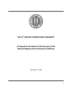 THE 21st CENTURY STRONG PUBLIC UNIVERSITY A Proposal for