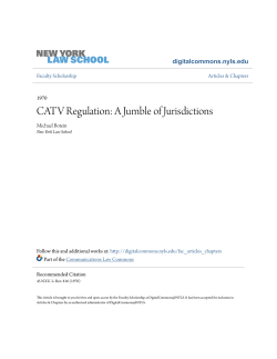 CATV Regulation: A Jumble of Jurisdictions