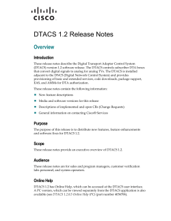 DTACS 1.2 Release Notes