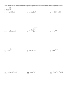 Log and e Diff and Integration Exam Review Guide