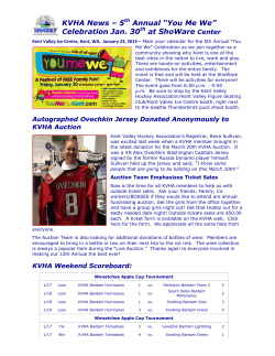 KVHA News 012315 - Kent Valley Hockey