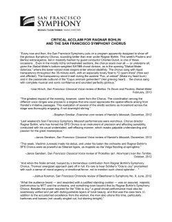 Critical Acclaim - San Francisco Symphony