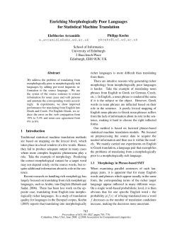 Enriching Morphologically Poor Languages for Statistical Machine