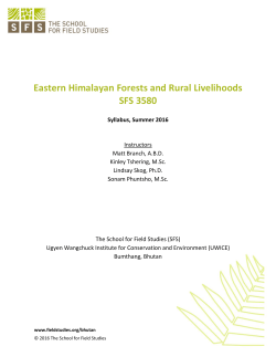 Syllabus: Eastern Himalayan Forests and Rural Livelihoods