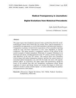 Radical Transparency in Journalism