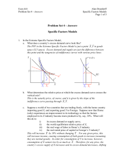 Problem Set 4 - Answers Specific Factors Models