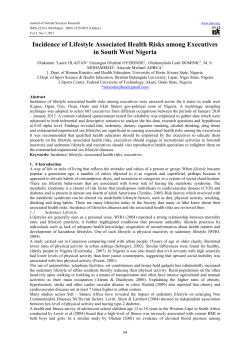 Incidence of Lifestyle Associated Health Risks among Executives in