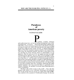 Paradoxes of American poverty