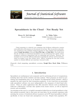 Spreadsheets in the Cloud &ndash; Not Ready Yet