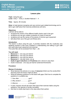 Using the gym PDF - ESOL Nexus