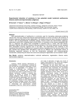Experimental induction of autotomy in two potential model lumbricid