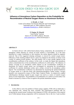 Influence of Amorphous Carbon Deposition on the Probability for